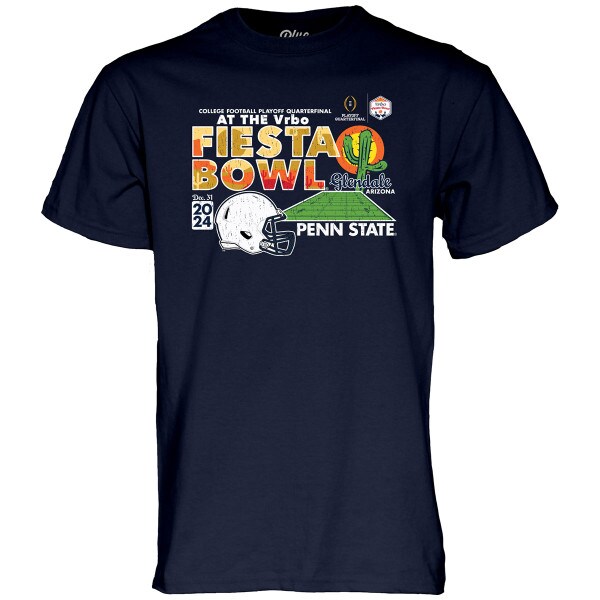 navy short sleeve t-shirt CFP Vrbo Fiesta Bowl 2024 Penn State
